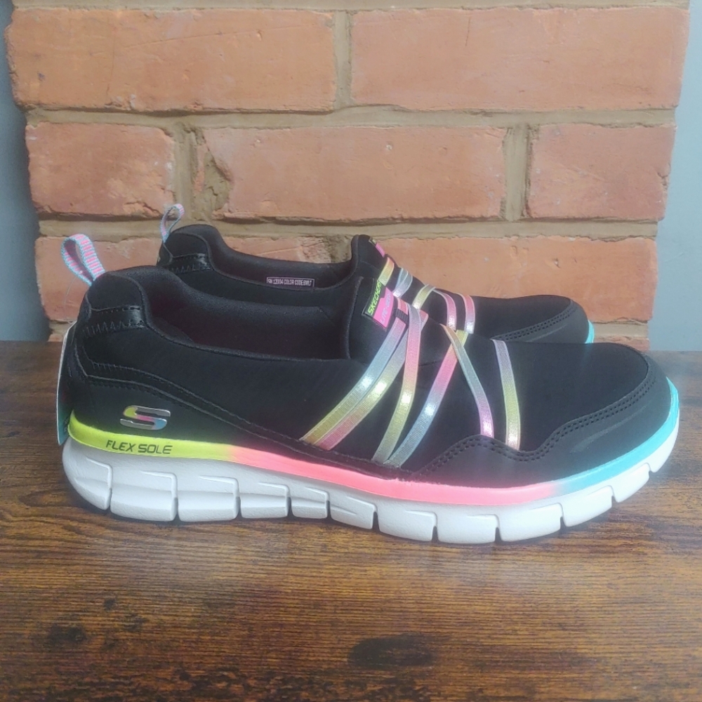 Skechers Women's Synergy Scene Stealer Walking Sneakers In Black Size 8.5 US